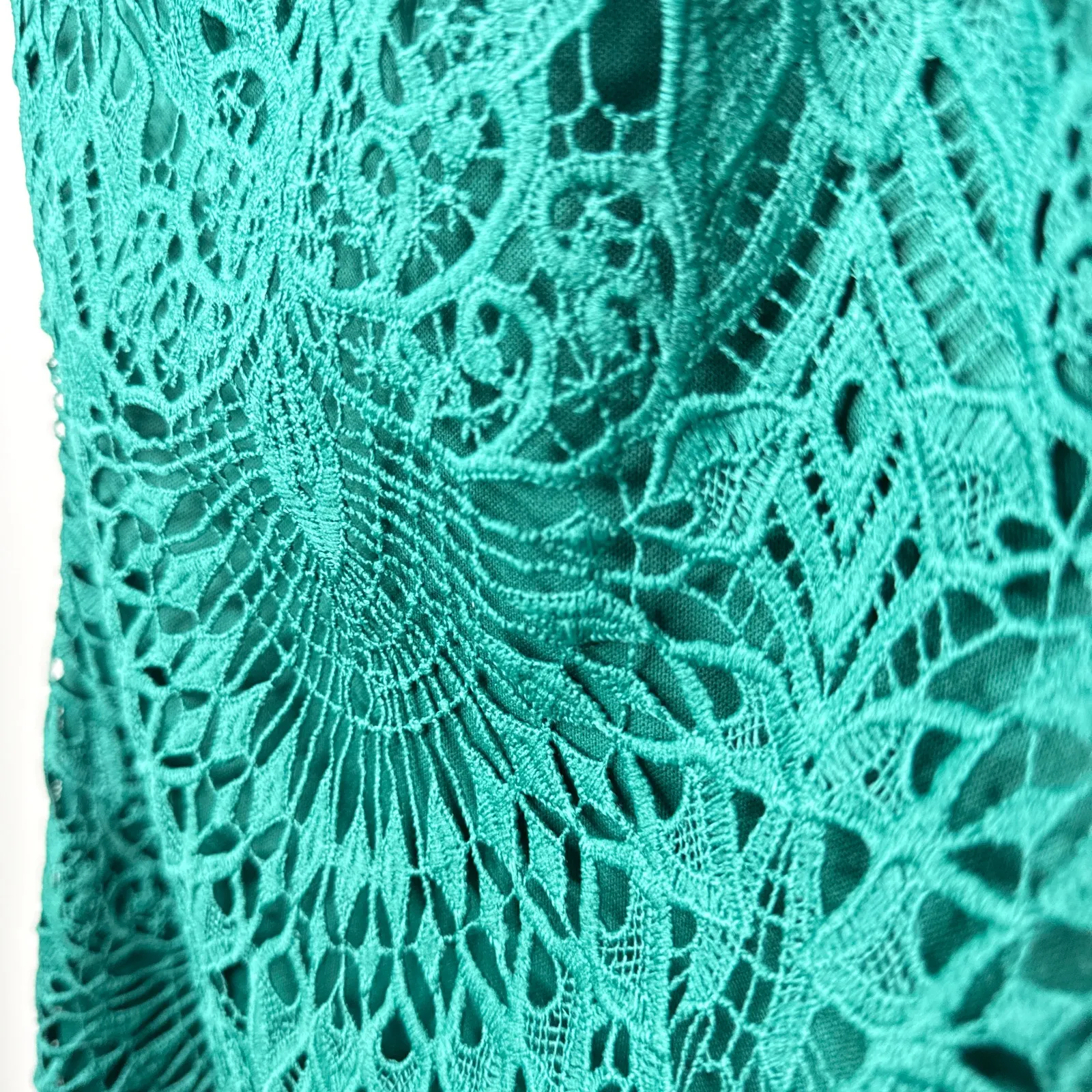 NEW NWT‎ Lulus Halter Neck Backless Bodycon Midi Crochet Lace Dress Size Small - Image 3