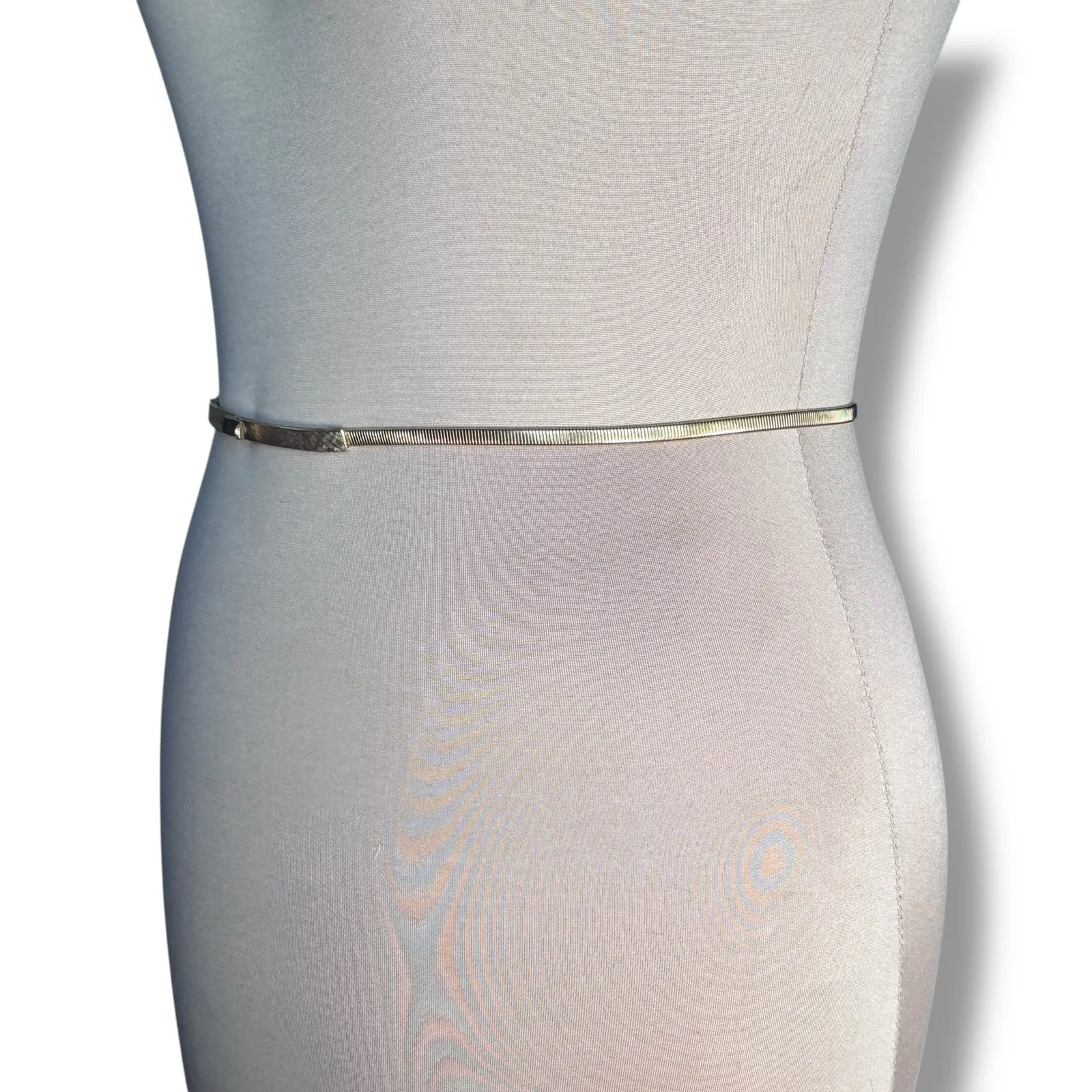 Vintage Accessocraft NYC Gold Tone Skinny Snake Chain Metal Waist Belt Accessory - Image 2