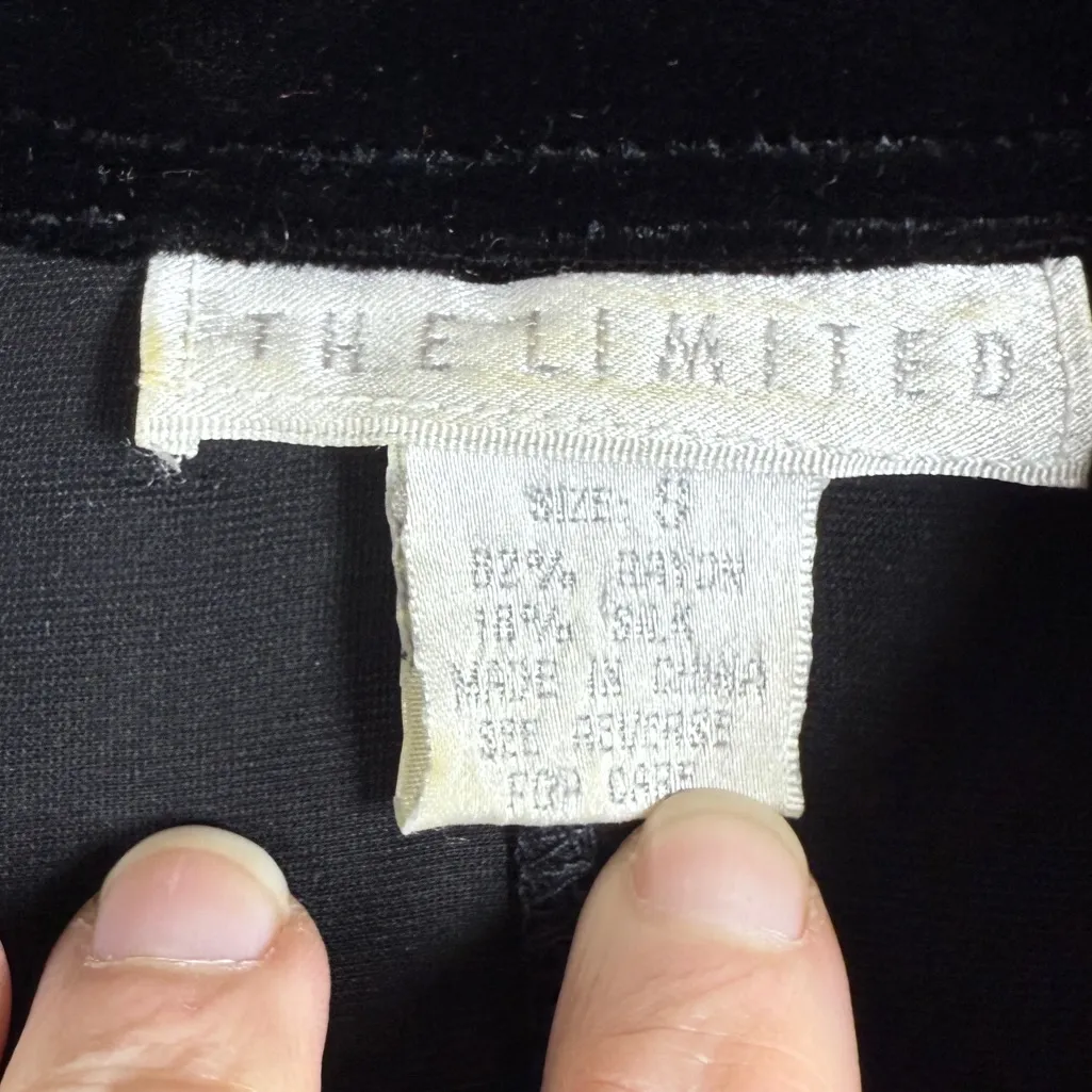 VTG 90’s Y2K The Limited Black Velvet Burnout Top Whimsigoth Silk Women’s Sz S - Image 3