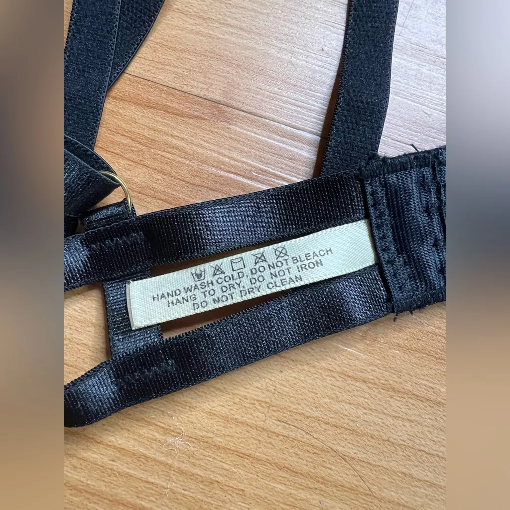 Roma Confidential Ebony Rose Waspie Bra Guipure Lace Black Sz M Size M - Image 11