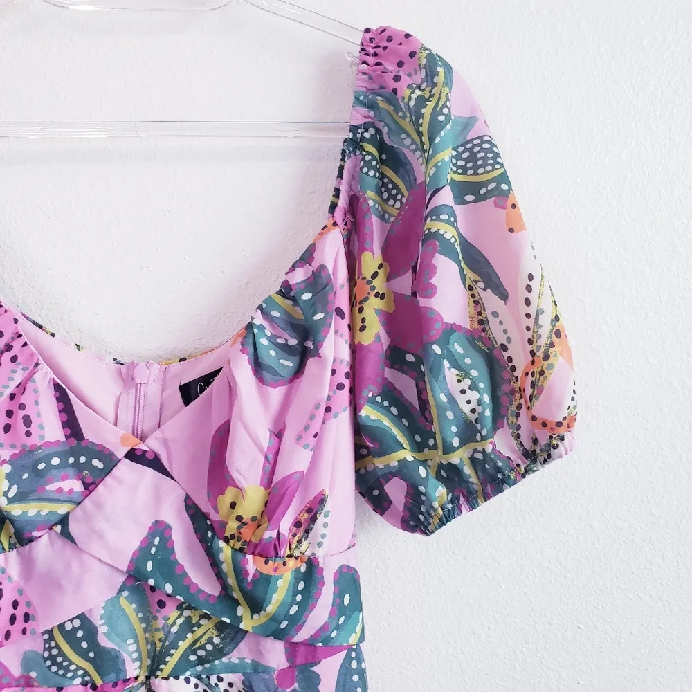 Crystal Sky Ruffle Puff Sleeve Mini Dress Size L - Image 4