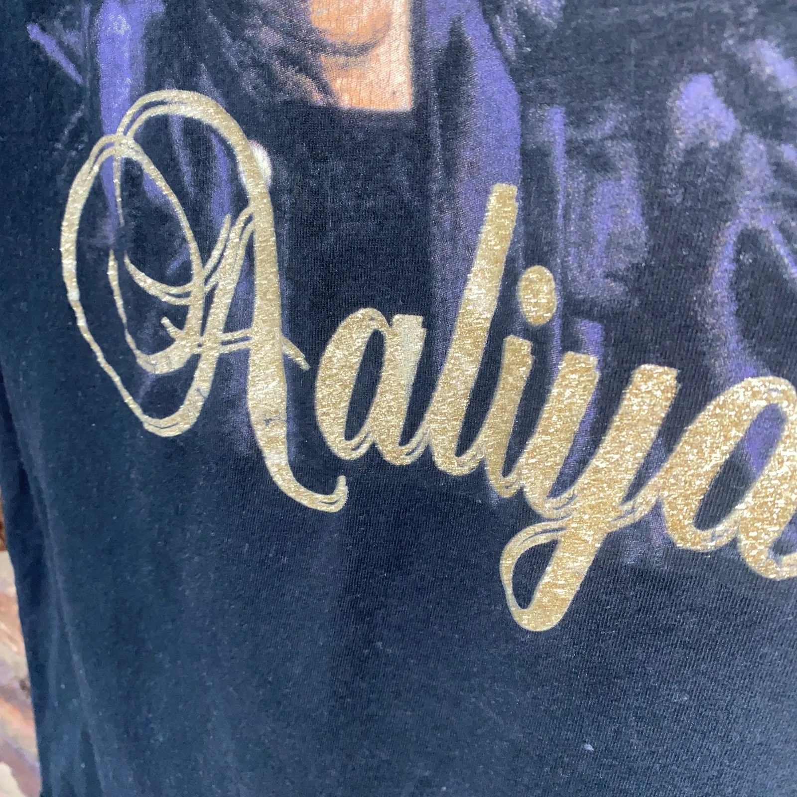 Aaliyah Black Sparkle Graphic Short Sleeve Crew Neck T - Image 4
