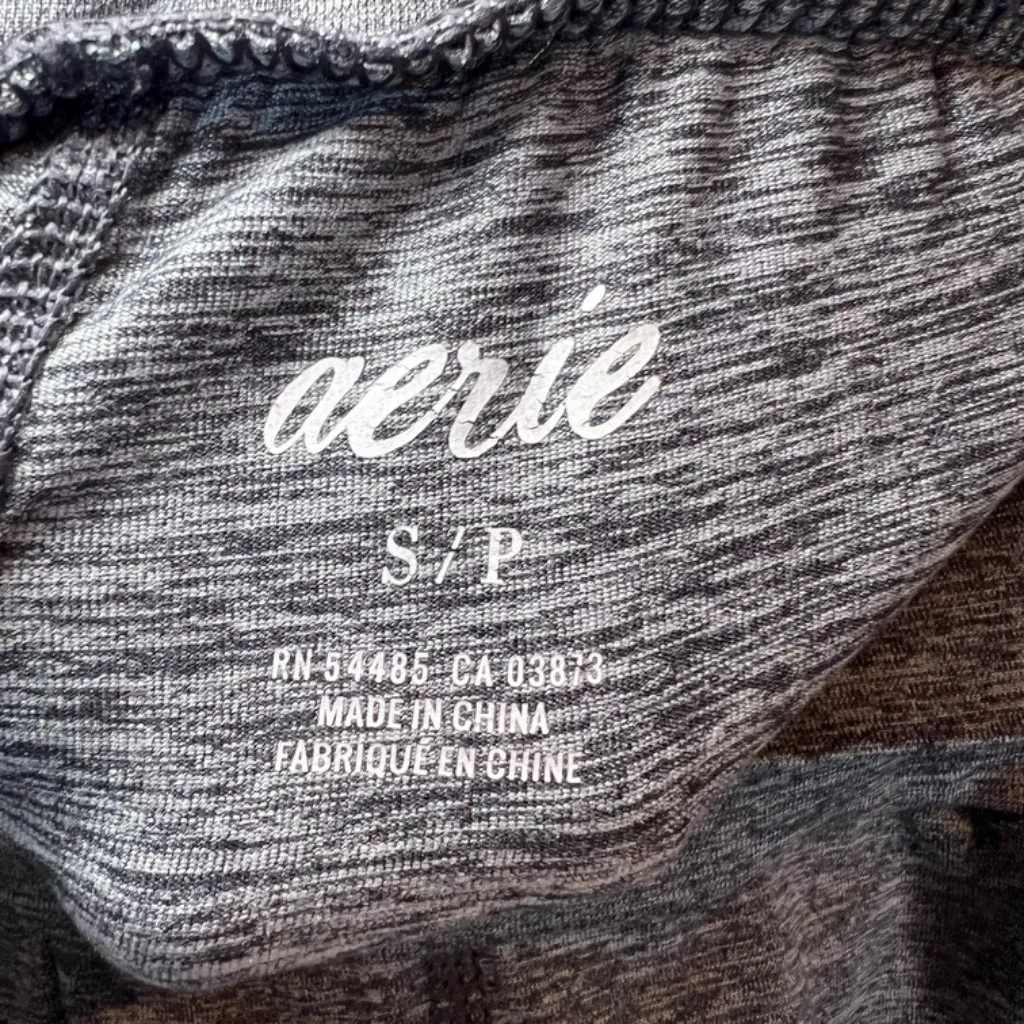 Aerie Fold Over High Rise Jogger Pants  Dark Gray Heather Stretch  Women's Small - Image 11