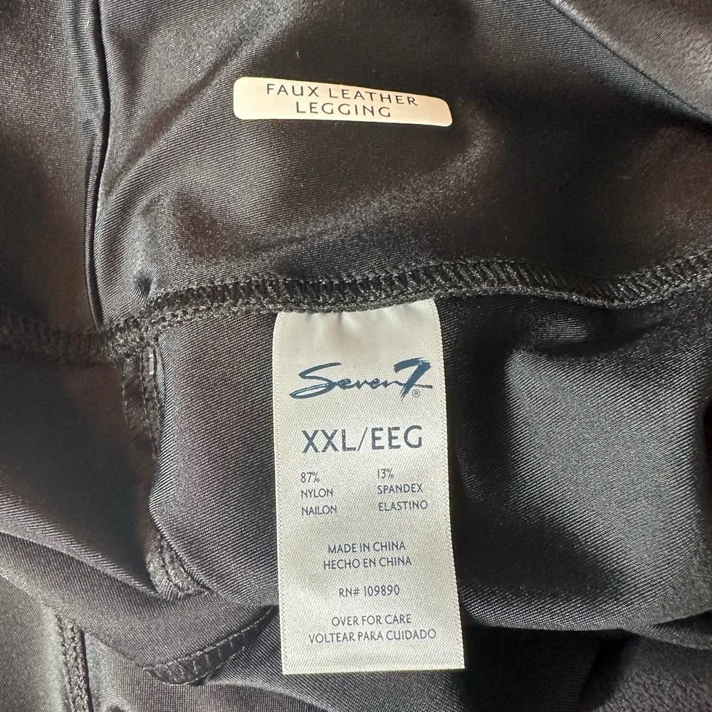 Seven Faux Leather Sculpt Leggings Black Size XXL - Image 6