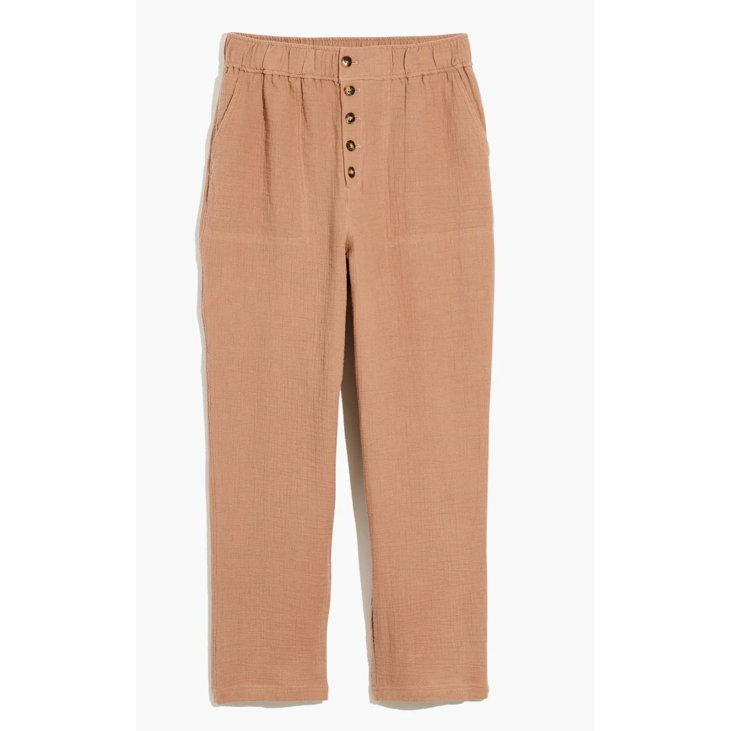 MADEWELL Cotton-Linen Pull-On High-Rise Tapered Pants: Button-Front‎ Edition - Image 4