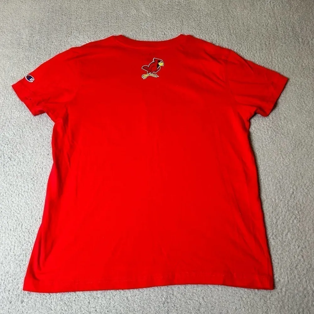 Illinois State Redbirds‎ T Shirt Womens Large Red Champion Short Sleeve Tee - Image 4