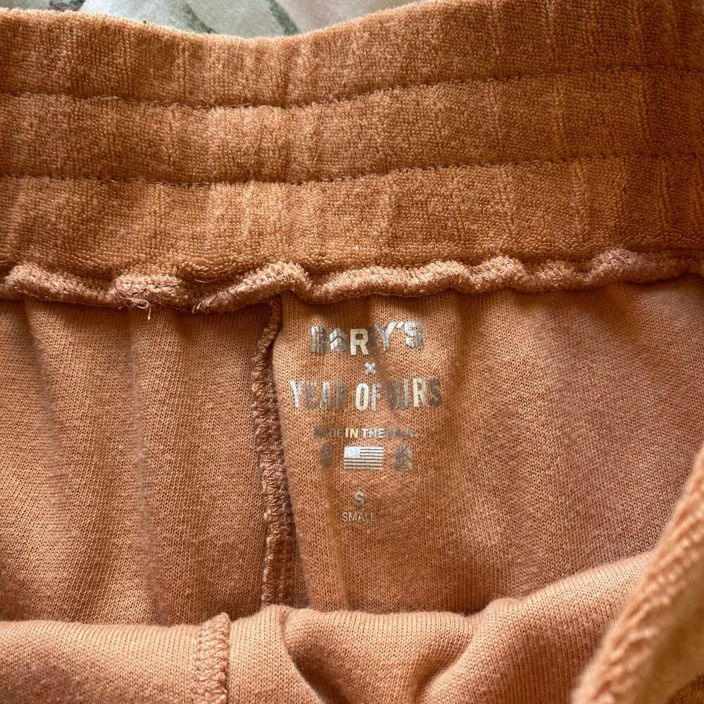 BARRY'S x Year of Ours Camel Terry Bralette Vacation Short Set Size Small Lounge Orange - Image 12