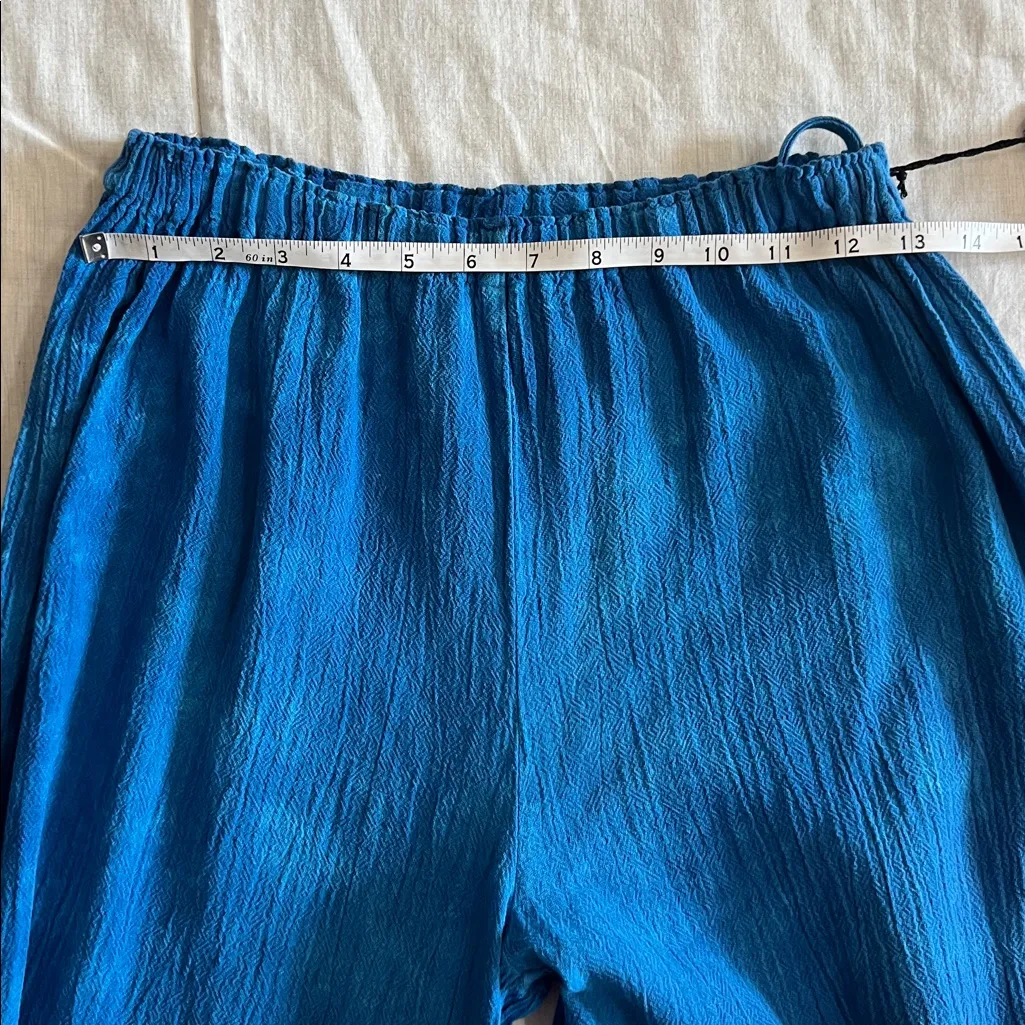 New Oh My Gauze Womens Sz 1 Blue Tie Dye Wide Leg Pants Laganlook Minimalist S/M - Image 8