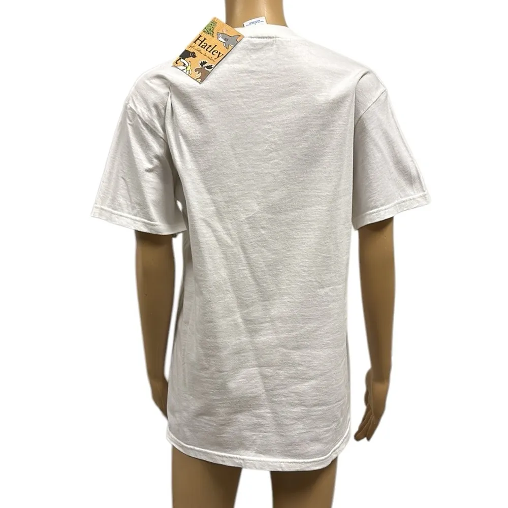 Hatley Tea Shirt White Cotton Graphic Short Sleeve Tee Victoria Canada Womens S - Image 3