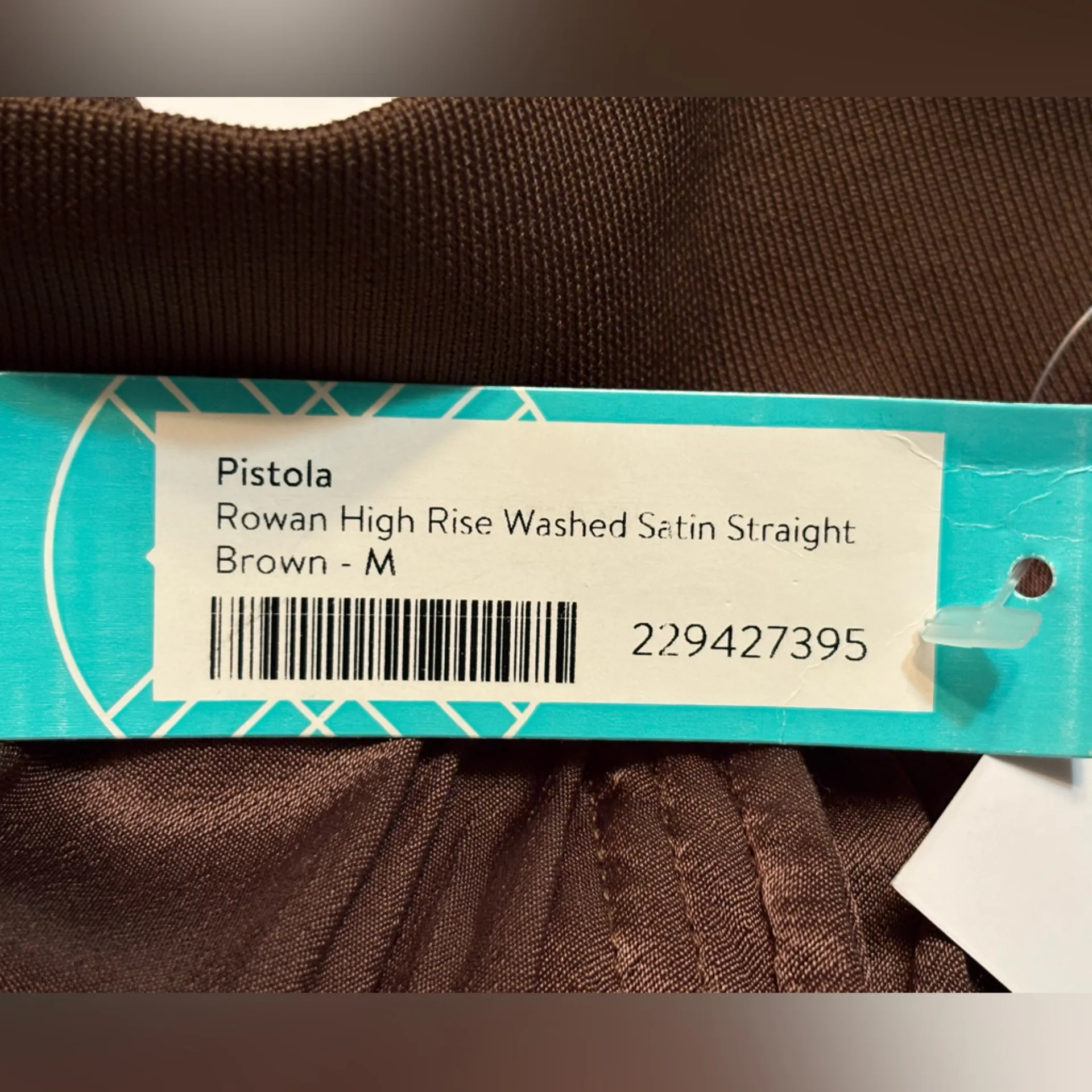 Pistola Rowan High Rise Washed Satin Straight Brown - M Stitchfix Exclusive NWT - Image 5