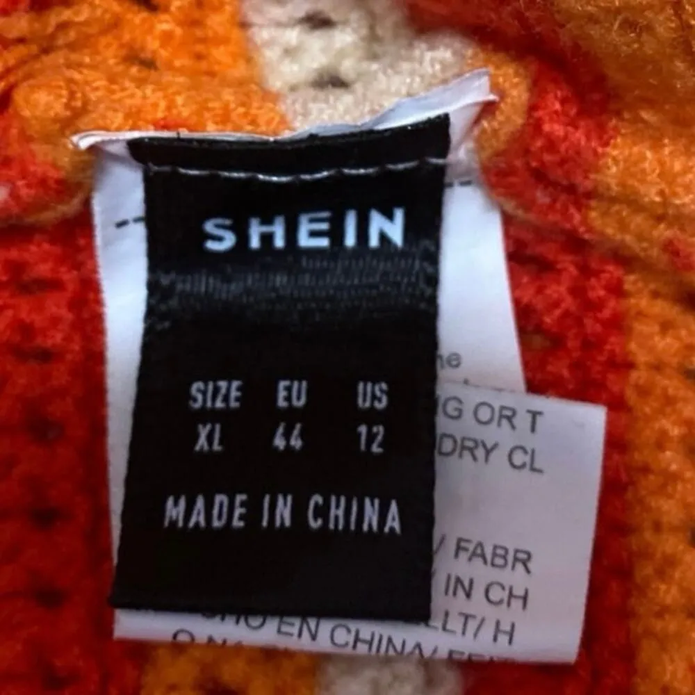 Shein Orange Crochet Knit Sleeveless Halter Cami Camisole Crop Tank Top Size 12 - Image 3