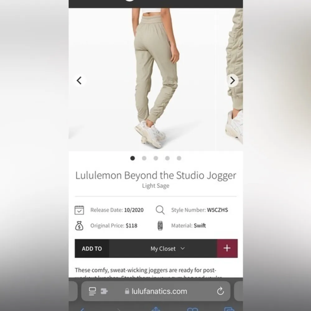 Lululemon Beyond‎ The Studio Jogger-Light Sage size 4 - Image 7