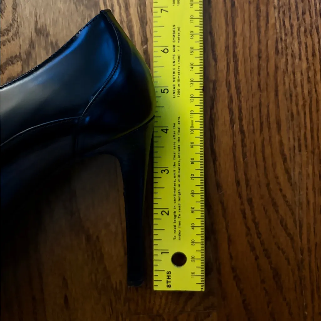 Moschino Cheap and Chic Black Leather Lace-Up Ankle Booties Heel Size: 37 - Y2K - Image 10