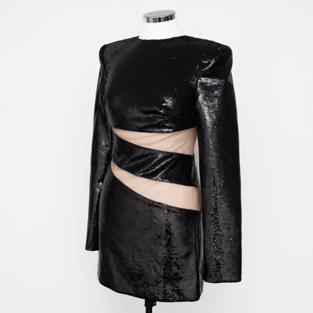 Bronx & Banco. Elise Mini Dress in Black Sequins. - Image 12