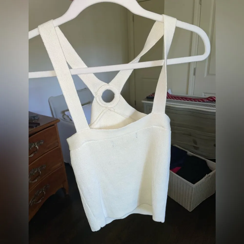 Mango Cream Asymmetrical Sleeveless Tank Top - Image 4