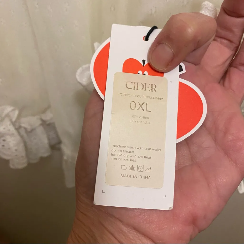 Cider Womens Mini Tank Dress Plus Size OXL 12 14 White Textured & Eyelet NWT New - Image 7