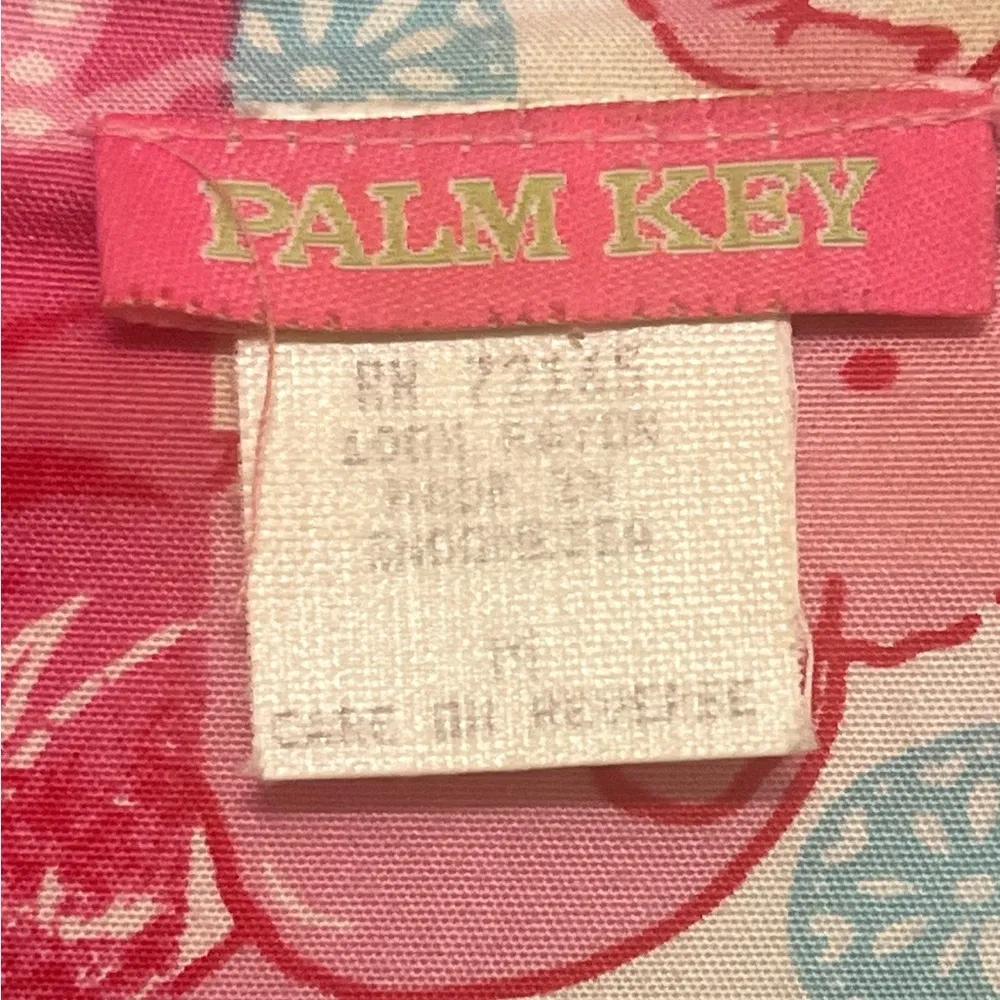 Tropical Resort Turtle Floral Pineapple Palm Tree Giraffe Beaded Top size medium Pink - Image 8