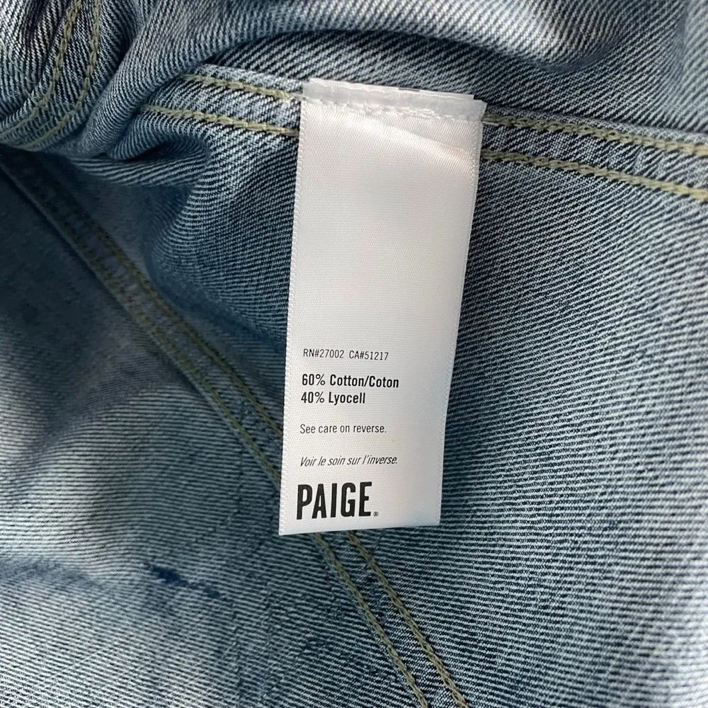 NWOT Paige Vega Rowan Star Patch Denim Jacket in Blue Size XS - Image 9