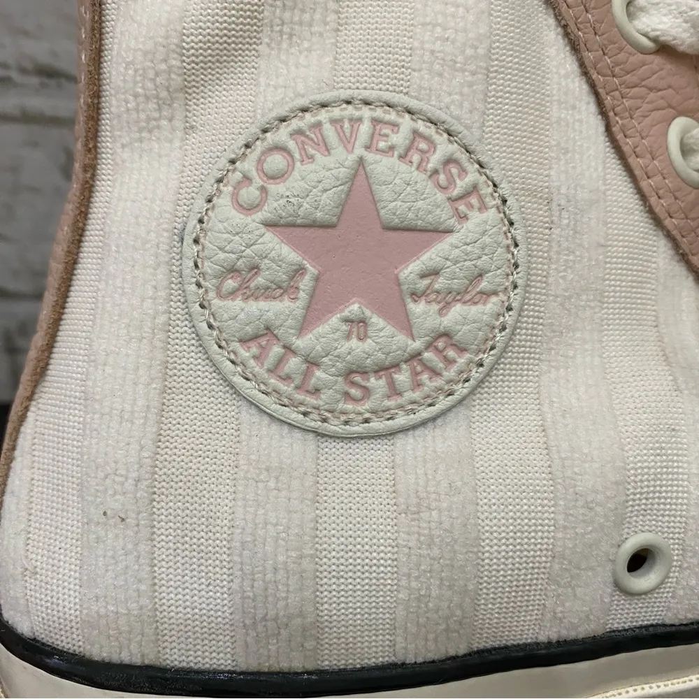 572701C Chuck 70 Hi Crafted Folk Jacquard Sneakers Egret/Pink Clay 8 - Image 14