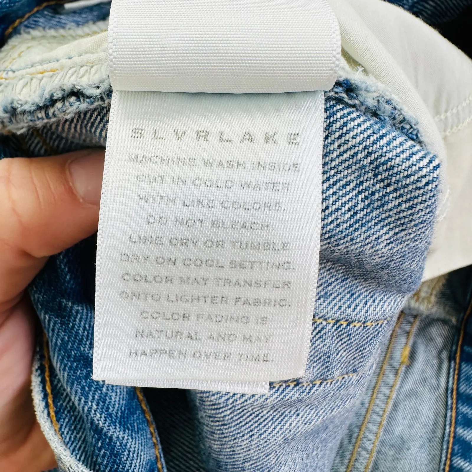 NEW SLVRLAKE Beatnik High Waist Jeans in Nashville Rebel Wash Size 29 Blue - Image 11