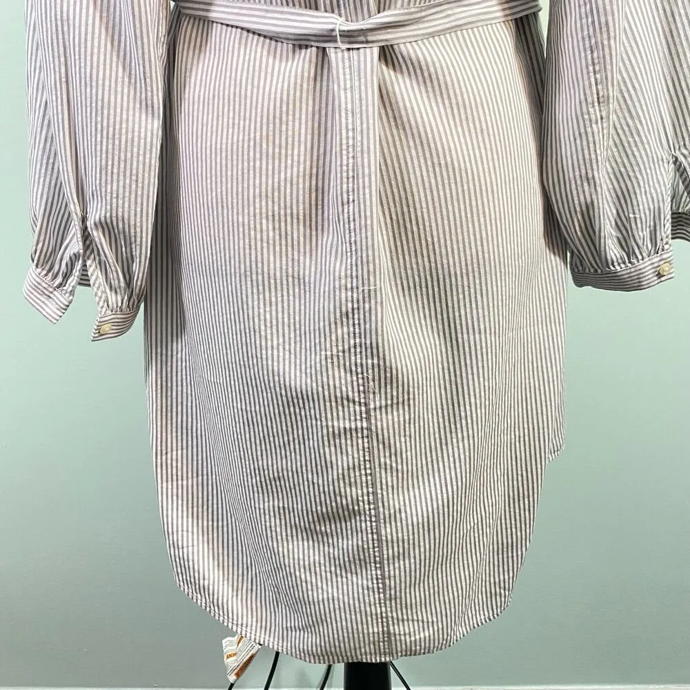 Lucky Brand Women's Grey Striped Shirt Dress Size M NWT - Image 6
