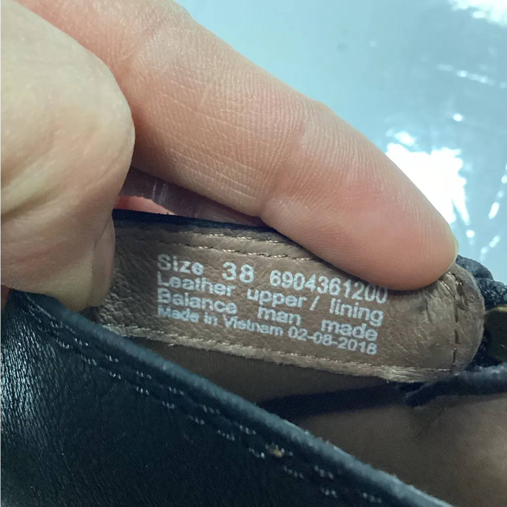 Dansko Leyla hidden wedge bootie in black leather, size 38 - Image 7