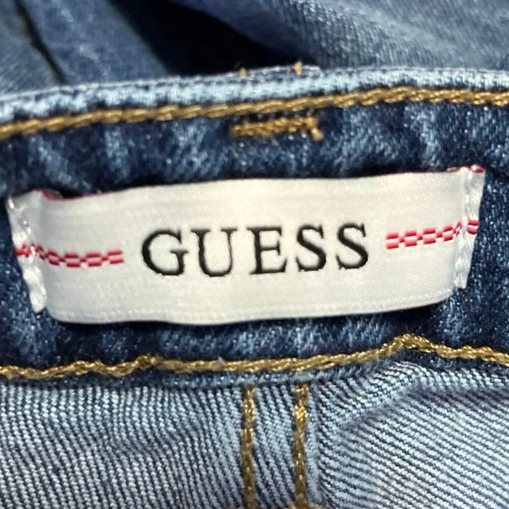 Guess 90s Dad Fit Women's Blue High Waisted Straight Leg Denim Jeans Size 25 - Image 5