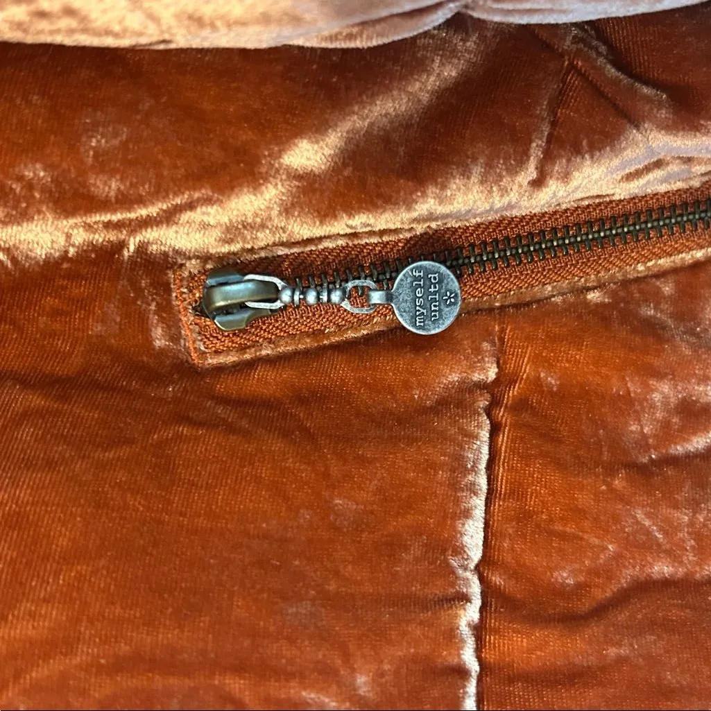 Odd Molly Embrace Velvet Puffer Jacket Rust Orange Size S/M - Image 4