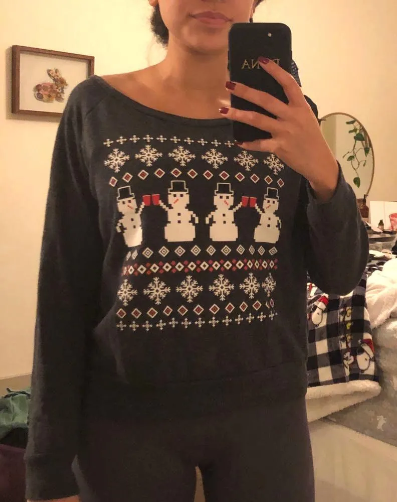 Christmas Top Gray Size M - Image 3