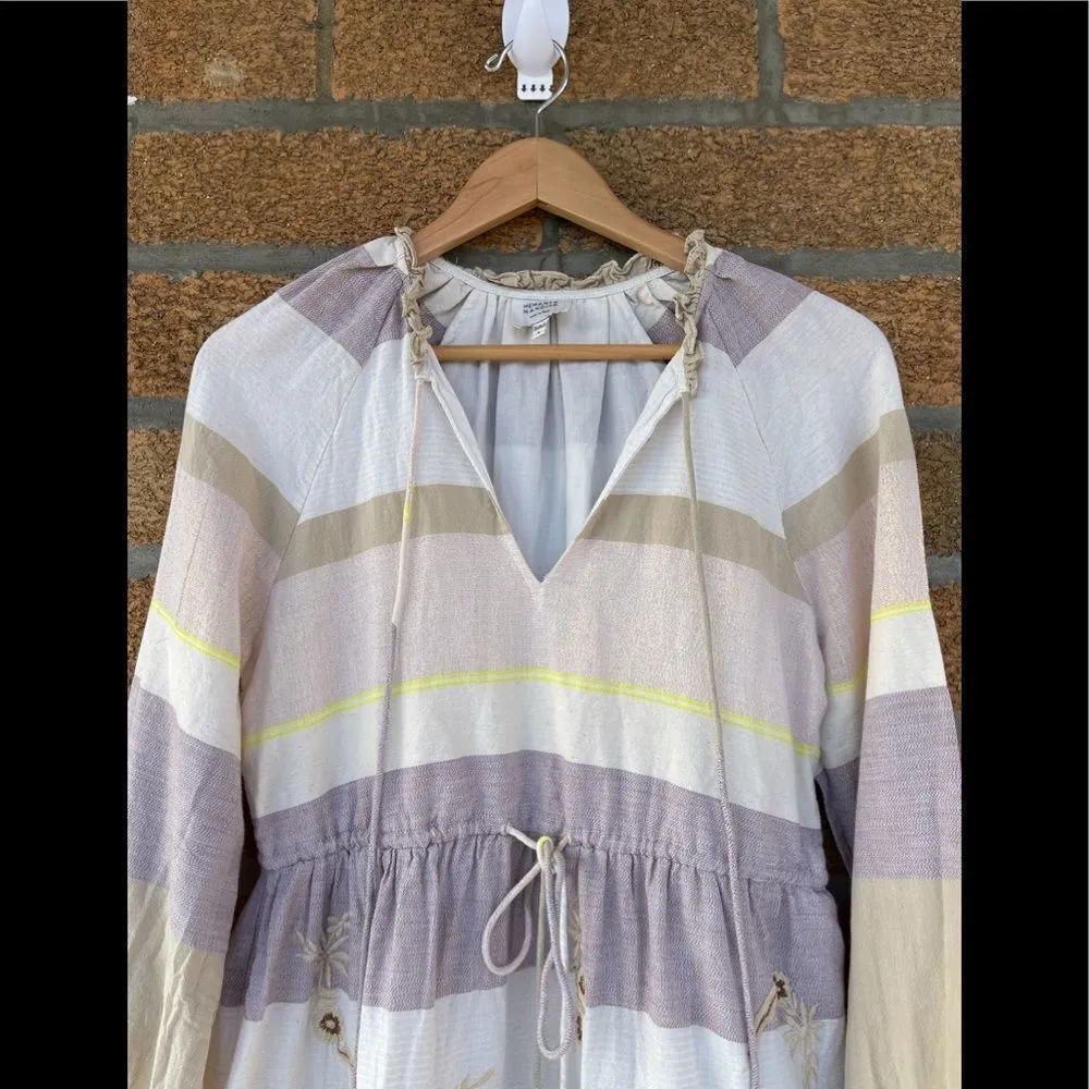 Hemant & Nandita Mana Embroidered Dress Sz small Tan - Image 3