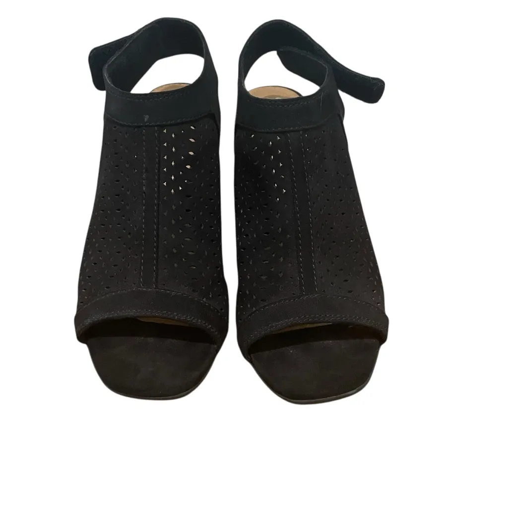 White Mountain Open Toe Block Heel Sandals Black Womens Size 10 - Image 4