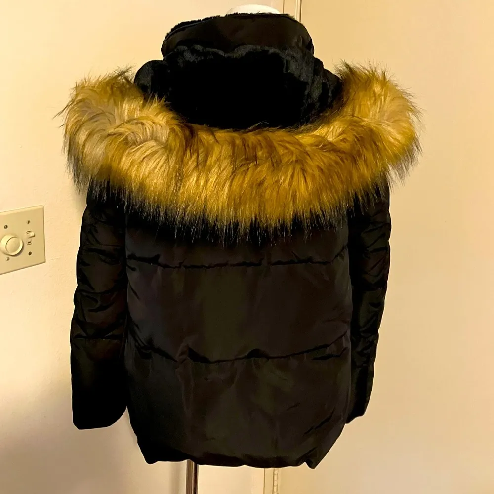 Zara Quilted Long Sleeves Down Puffer Jacket With Textured Hood Warm Winter - Image 8