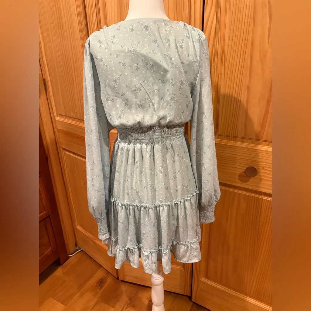 Altar'd State Lisa Floral Mini Dress sage women’s S NWT - Image 2