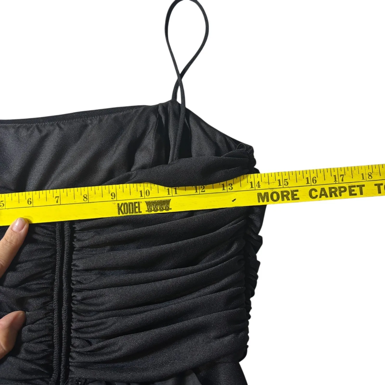 Vintage Robbe Zanca Party Formals Black Ruched Spaghetti Strap Gown Dress Size 6 - Image 10