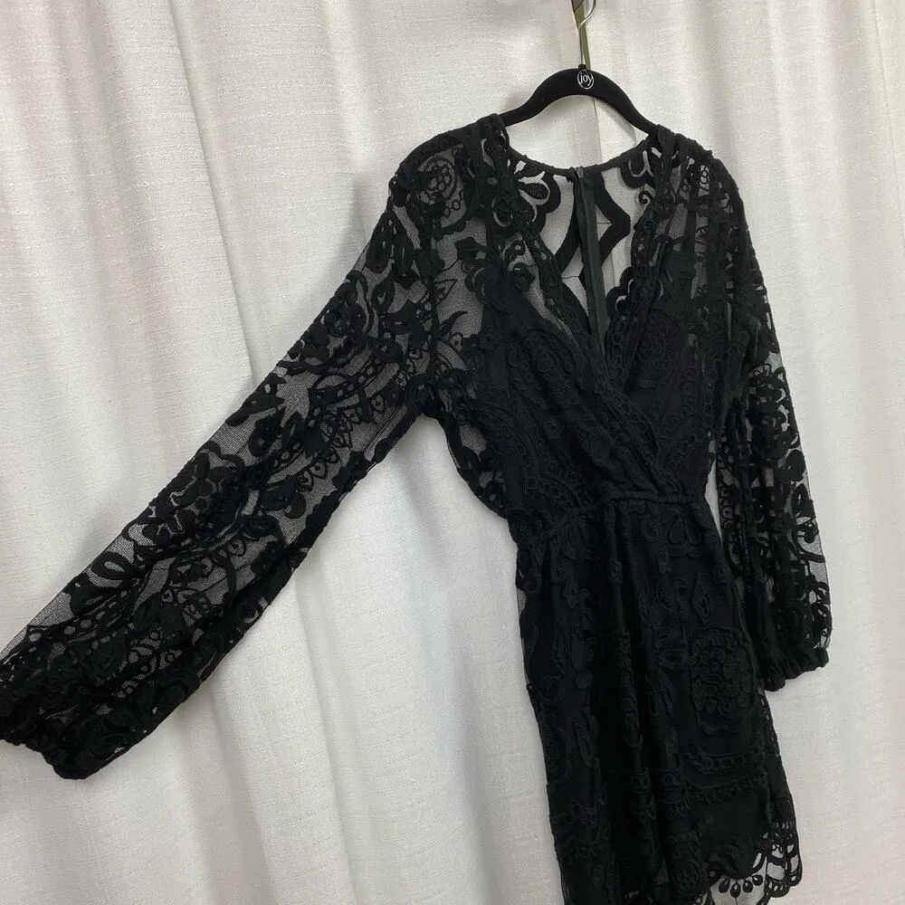 Jen’s Pirate Booty Black Lace Ara Mini Dress Sz.S - Image 9