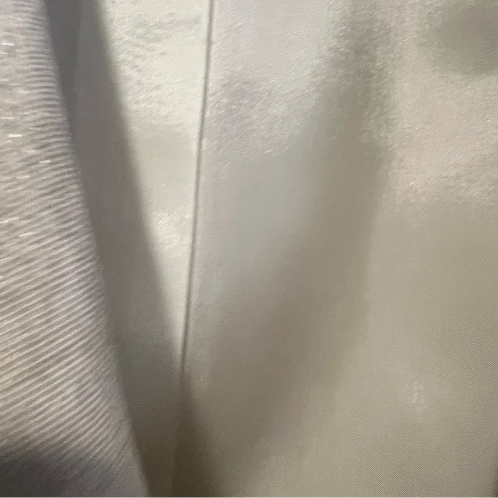 White House Black Market Cream Metallic 3/4 Sleeves One Button Blazer size 10 - Image 8