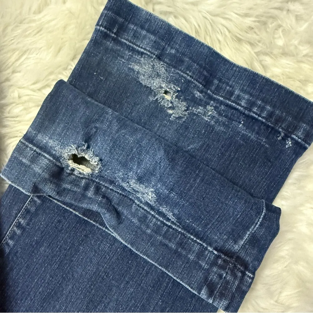 7 For All Mankind DOJO Jeans Size 28 Wide Leg Flare Dark Wash USA y2k - Image 5