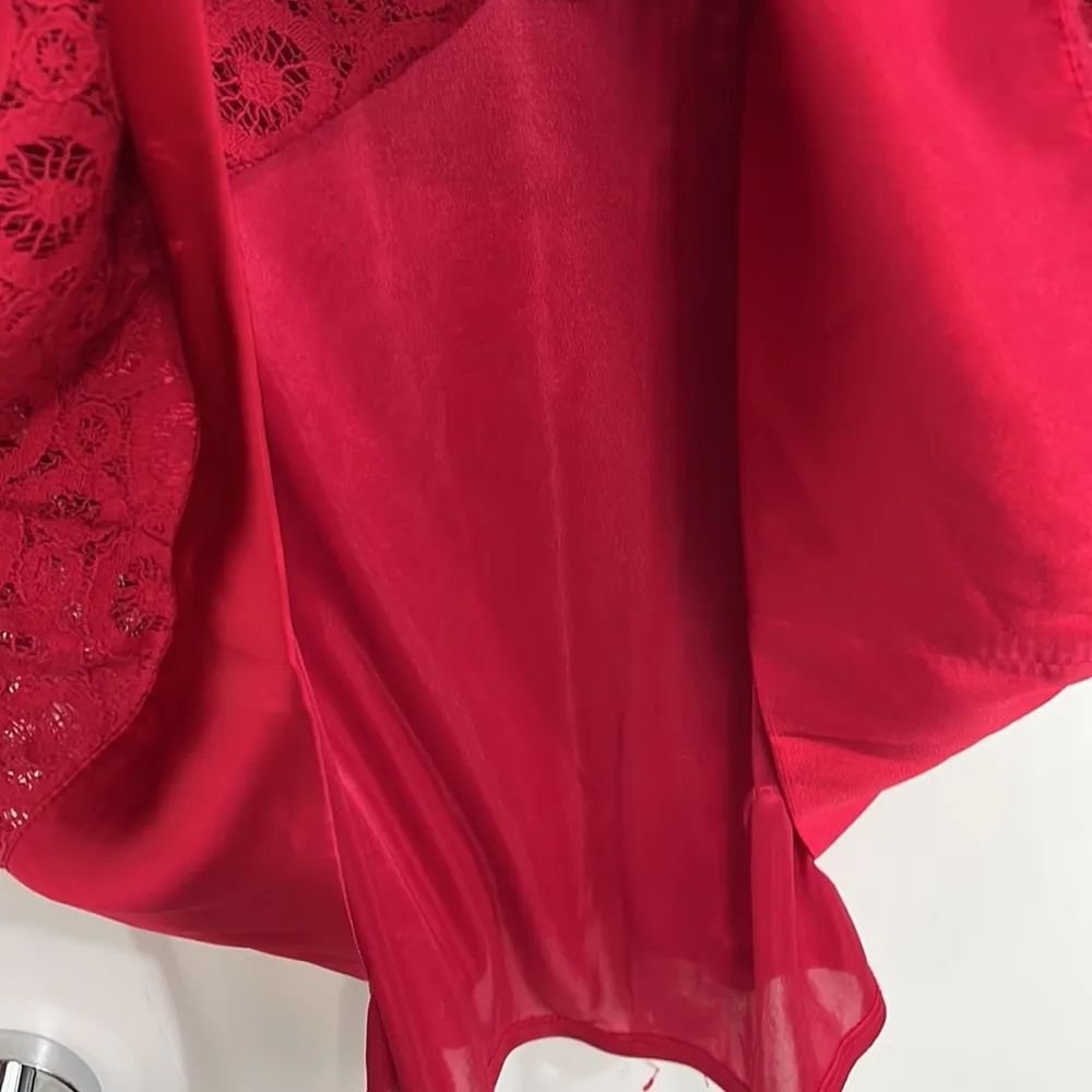 Laundry by Shelli Segal Size 2 Red Lined Lace and Satin Shift Dress - Image 6