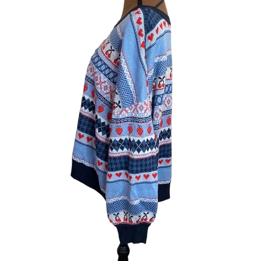 New Lane Bryant Classic Crew-Neck Fruit Jacquard Fair Isle Sweater size 26 / 28 - Image 4