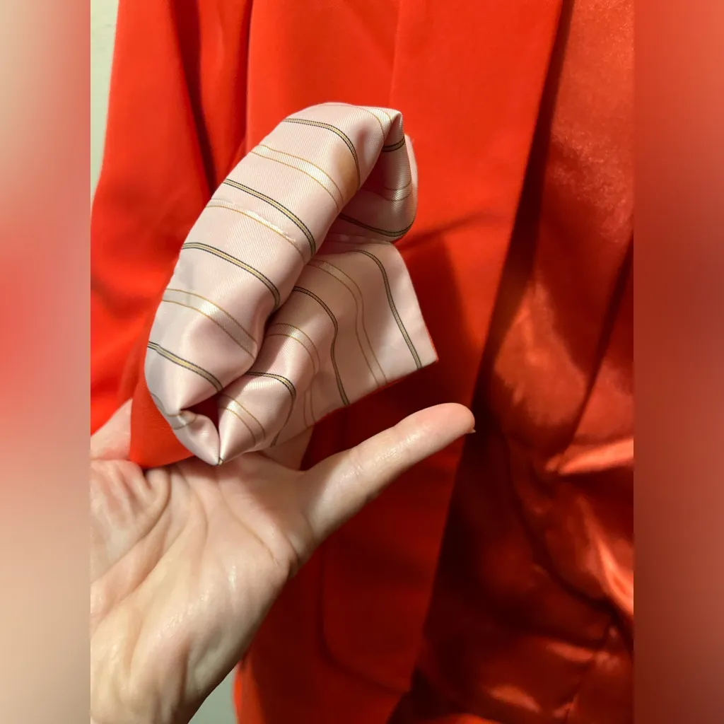 Kittenish ‎ lined red blazer cuff contrast XS - Image 3