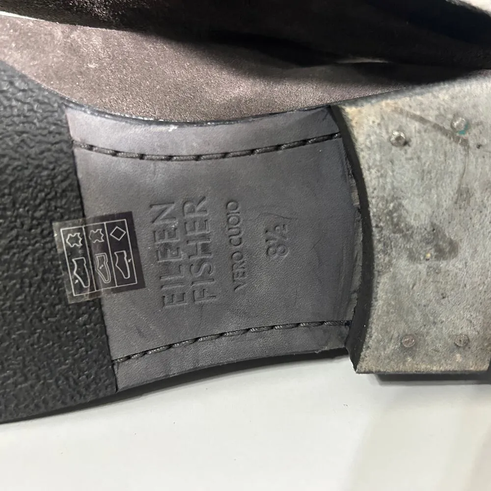 NEW Eileen Fisher Jaunt Short Boots Italian Suede Size 8.5 Slate Brown - Image 7