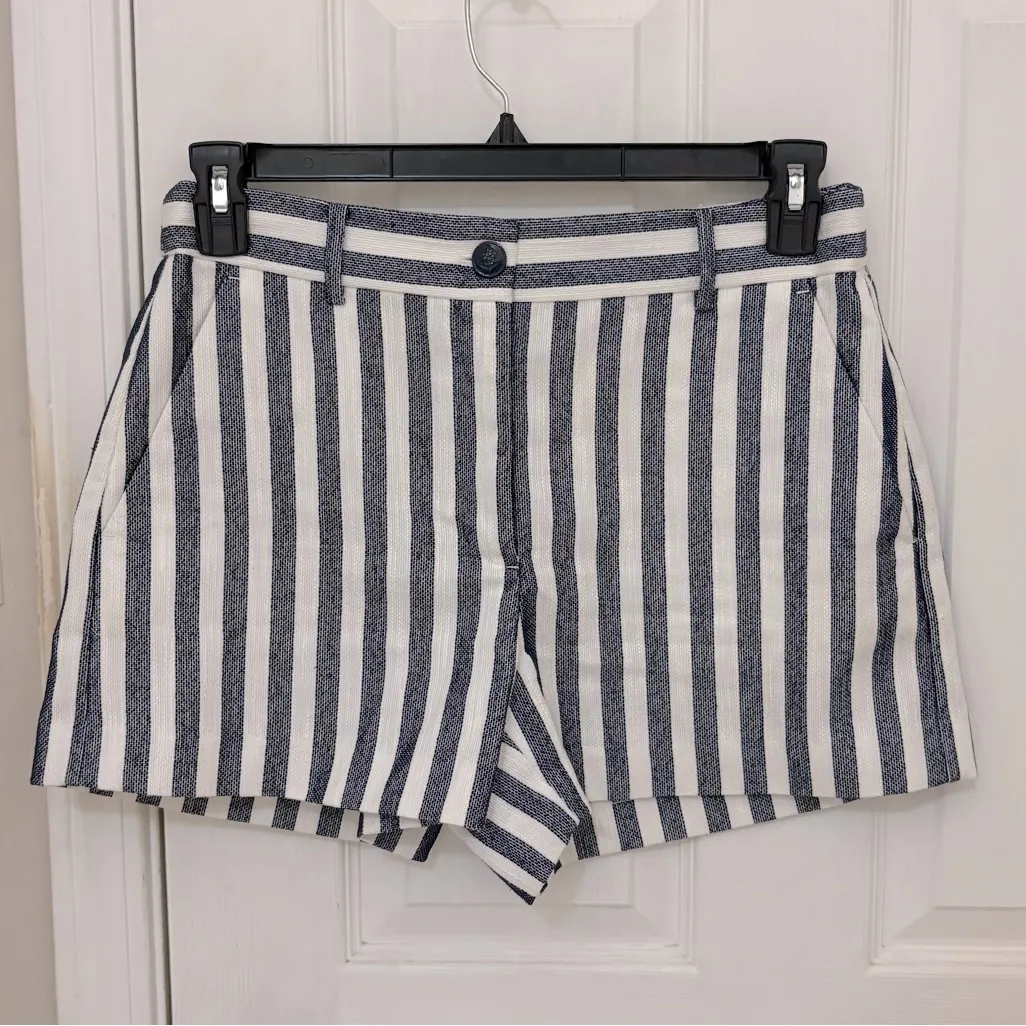 LOFT Striped Riviera Short in White and Navy - Image 2
