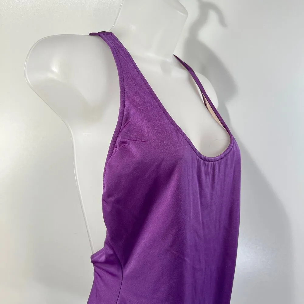 Vintage 90s Calvin Klein Swimwear One PIece Swimsuit Purple - Image 2
