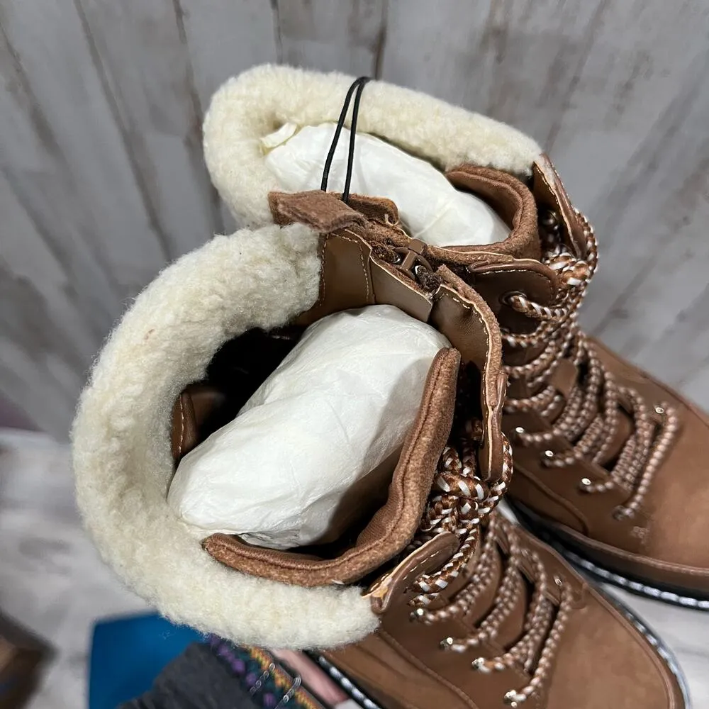 Violet & Red NWOB Women's 6.5M Alexa Suede Leather Combat Boot Brown Lug Sole Size 6.5 - Image 3