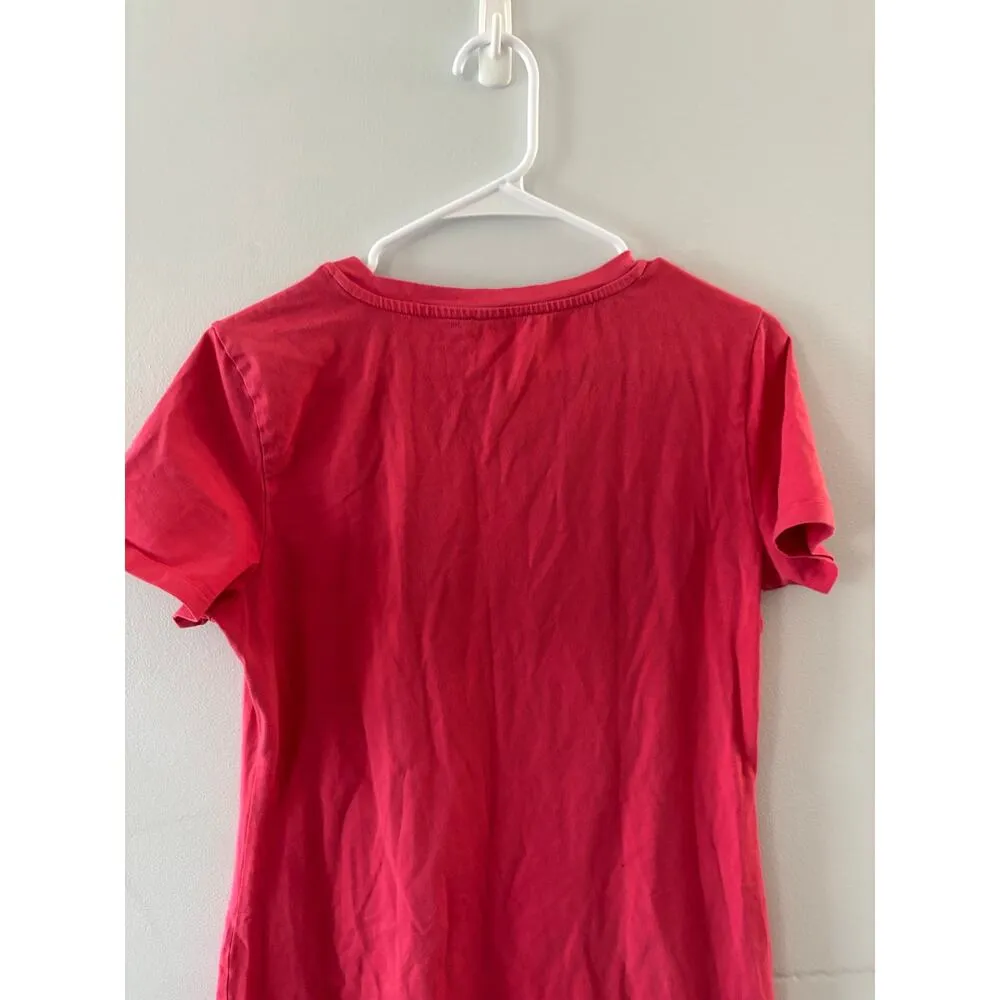 Calvin Klein Womens Tshirt Dress Medium Pink Short Sleeve Cotton Mini Crewneck - Image 5