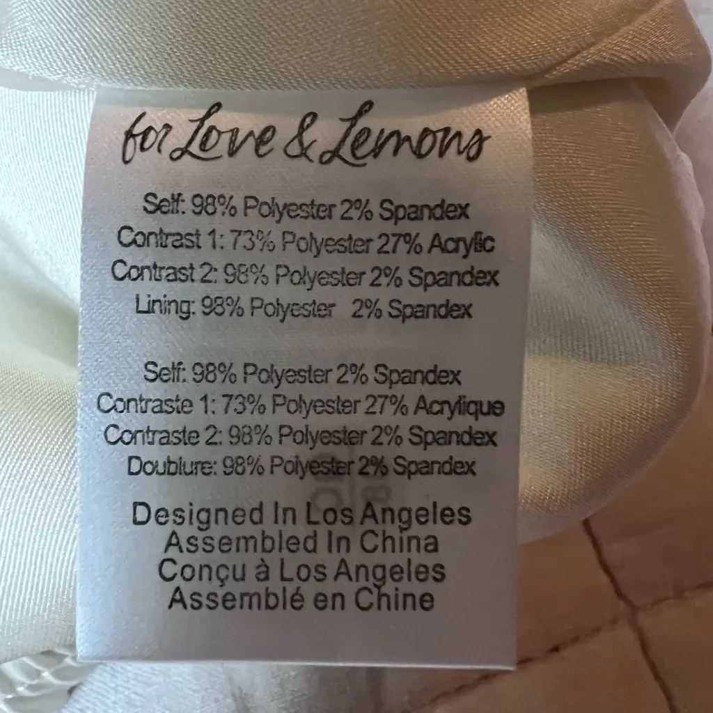 RARE For Love & Lemons Cream Floral Quilted Marlee Cropped Puffer Jacket - XL - Image 12