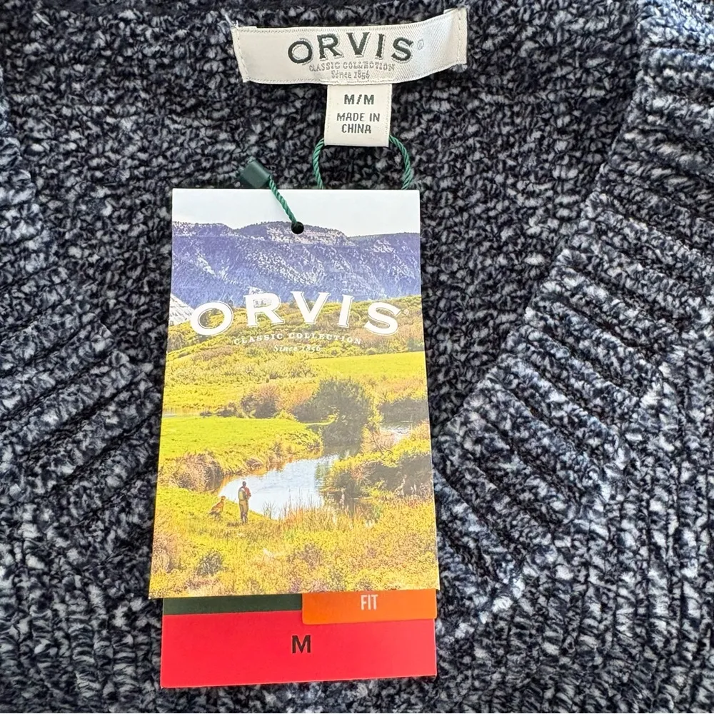 Orvis NEW  Ladies' Chenille Tunic Sweater size M Marled Navy - Image 5