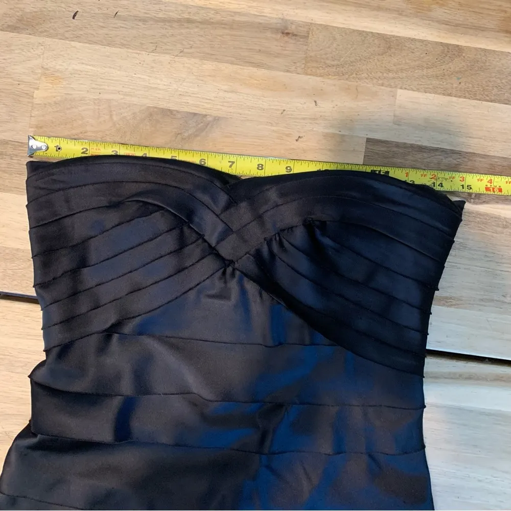 Productions Black Strapless Satin Bandage Dress S - Image 3
