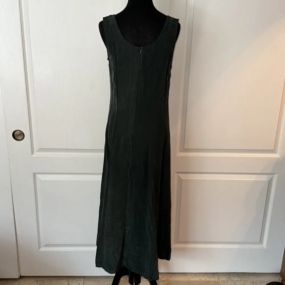 VINTAGE DARK GREEN TWO PIECE MATCHING SET DRESS & CARDIGAN - Image 7