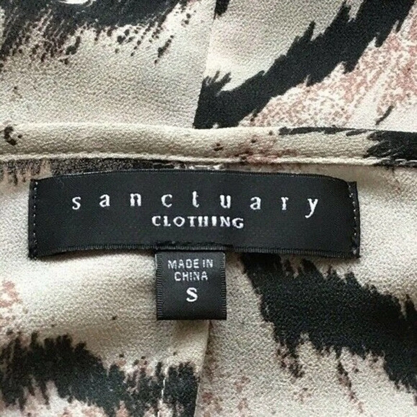 Sanctuary Shirt Women Small Zebra Print Pocahoncho Dolman Sleeve Tassel Edgy Fun - Image 5